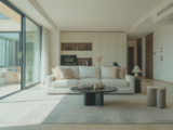 Modern living room in a Dubai apartment, symbolizing peace of mind and well-maintained property through an annual maintenance contract