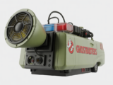 High-quality photograph of a Ghostbusters Ecto-1 siren module with speaker and wiring on a clean white background