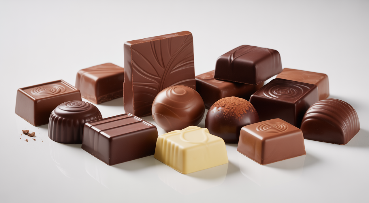 Luxurious assorted gourmet chocolates arranged elegantly as an affordable gift under $50