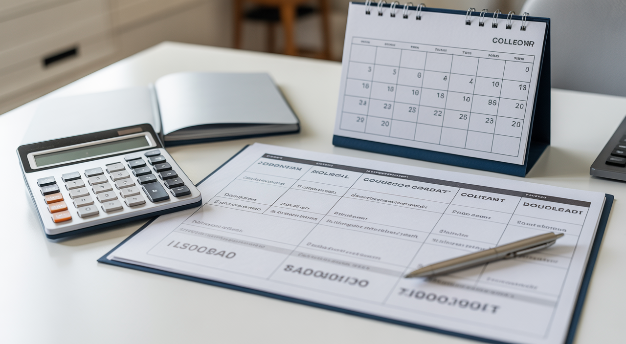 Parents and student reviewing college financial aid and expense planning together